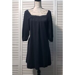 Sanctuary Knit Dress Women's Small Black Square Neck Balloon Sleeve Above Knee